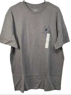 Goodfellow & Co Gray Short-Sleeve Tee with Floral Chest Sketch